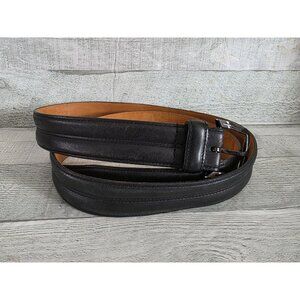 Lejon Mens Glove Leather Belt With Silver Buckle Made In USA